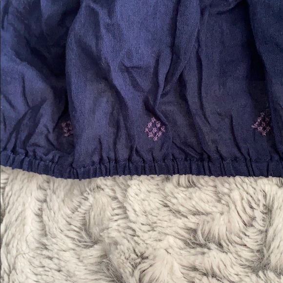 Free People Blue Embroidered Cropped Blouse XS - Picture 5 of 8